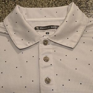 Pebble Beach Men's M Performance Polo Signature Dot Pattern Windowpane Checks